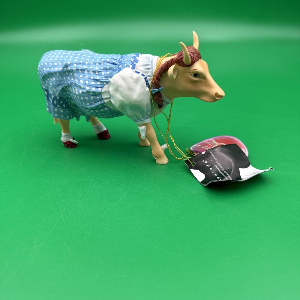 2002 #7241 Cow Parade Wizard Of Oz Dorothy Cow Ruby Slippers in Box